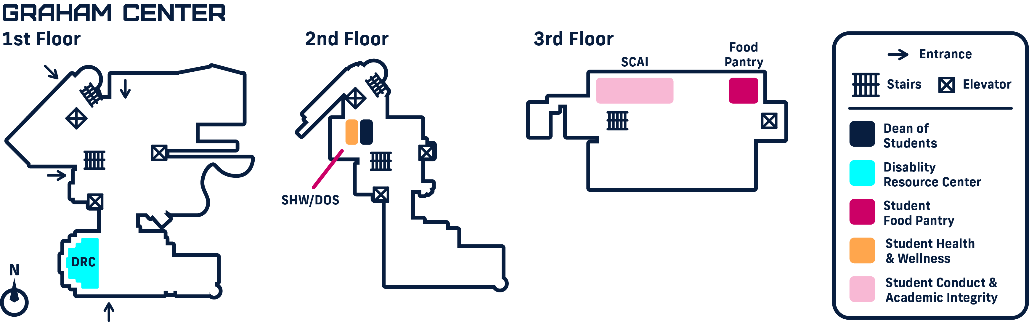 Map of the Graham Center (GC) at MMC